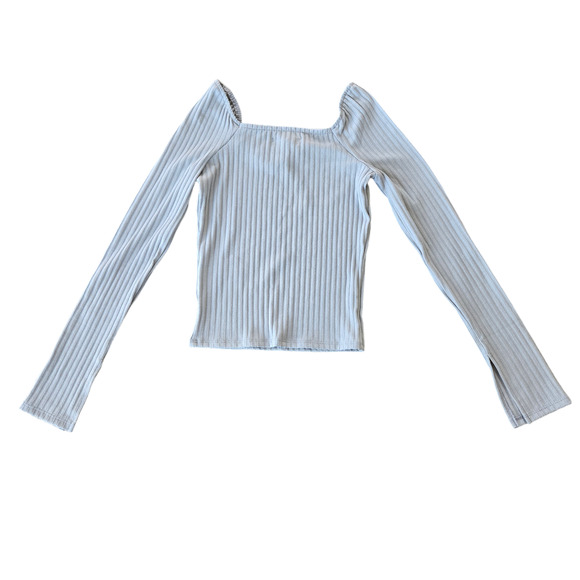 Madewell Ribbed Square-Neck Long-Sleeve Tee Size XS NWT - Picture 3 of 7